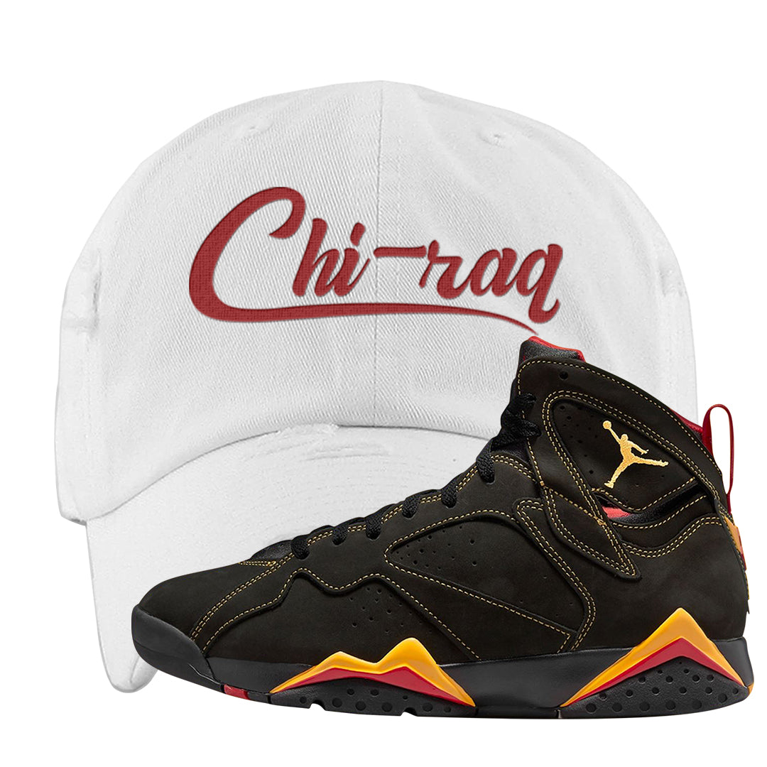 Citrus 7s Distressed Dad Hat | Chiraq, White