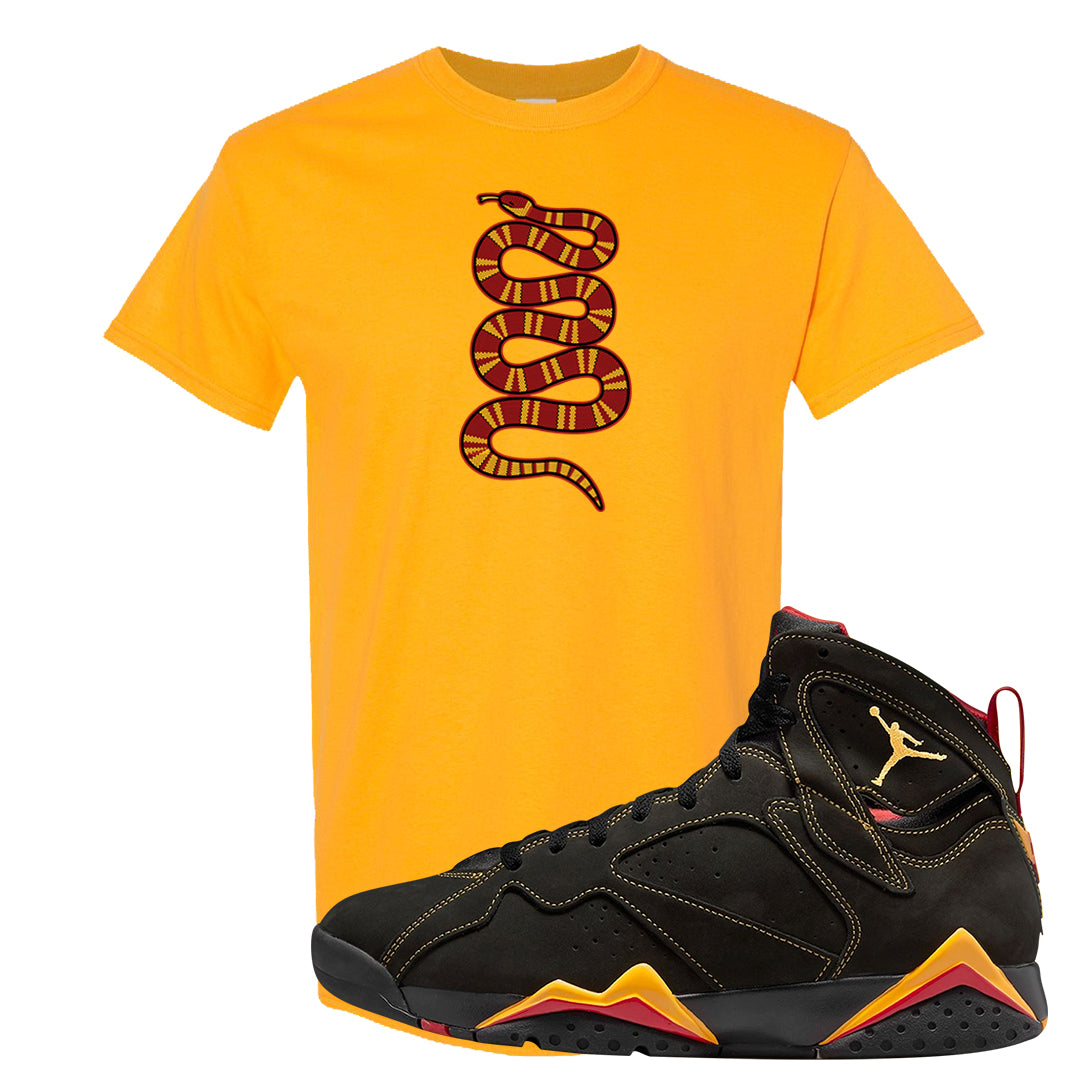 Citrus 7s T Shirt | Coiled Snake, Gold