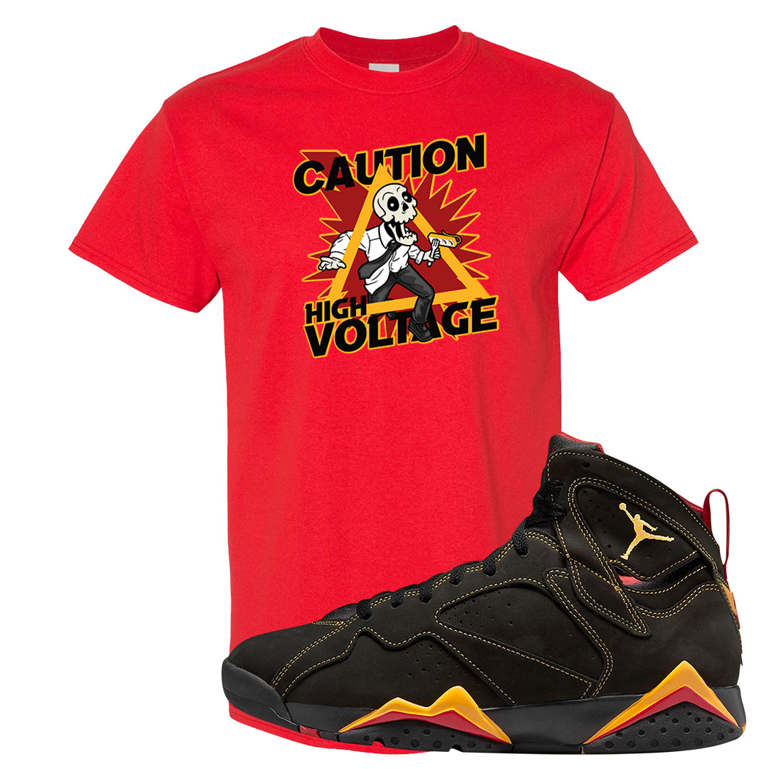 Citrus 7s T Shirt | Caution High Voltage, Red
