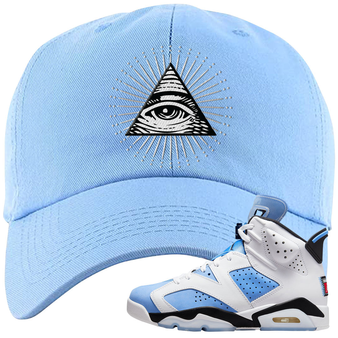 UNC 6s Dad Hat | All Seeing Eye, Light Blue