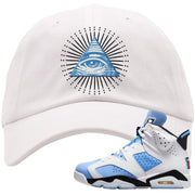 UNC 6s Dad Hat | All Seeing Eye, White