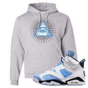 UNC 6s Hoodie | All Seeing Eye, Ash