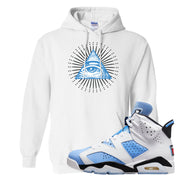 UNC 6s Hoodie | All Seeing Eye, White