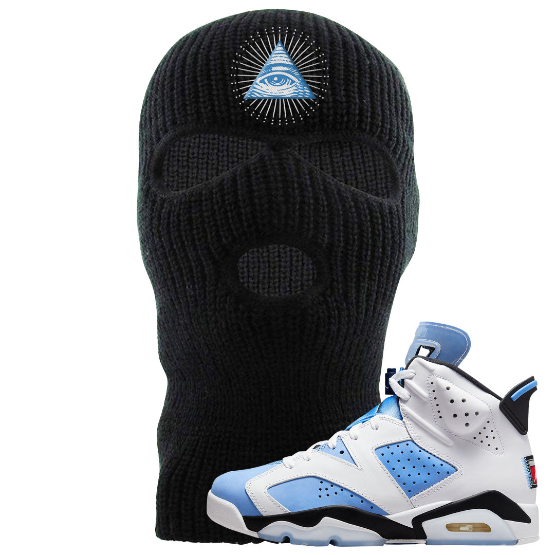 UNC 6s Ski Mask | All Seeing Eye, Black