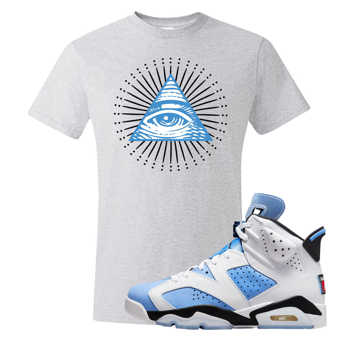 UNC 6s T Shirt | All Seeing Eye, Ash