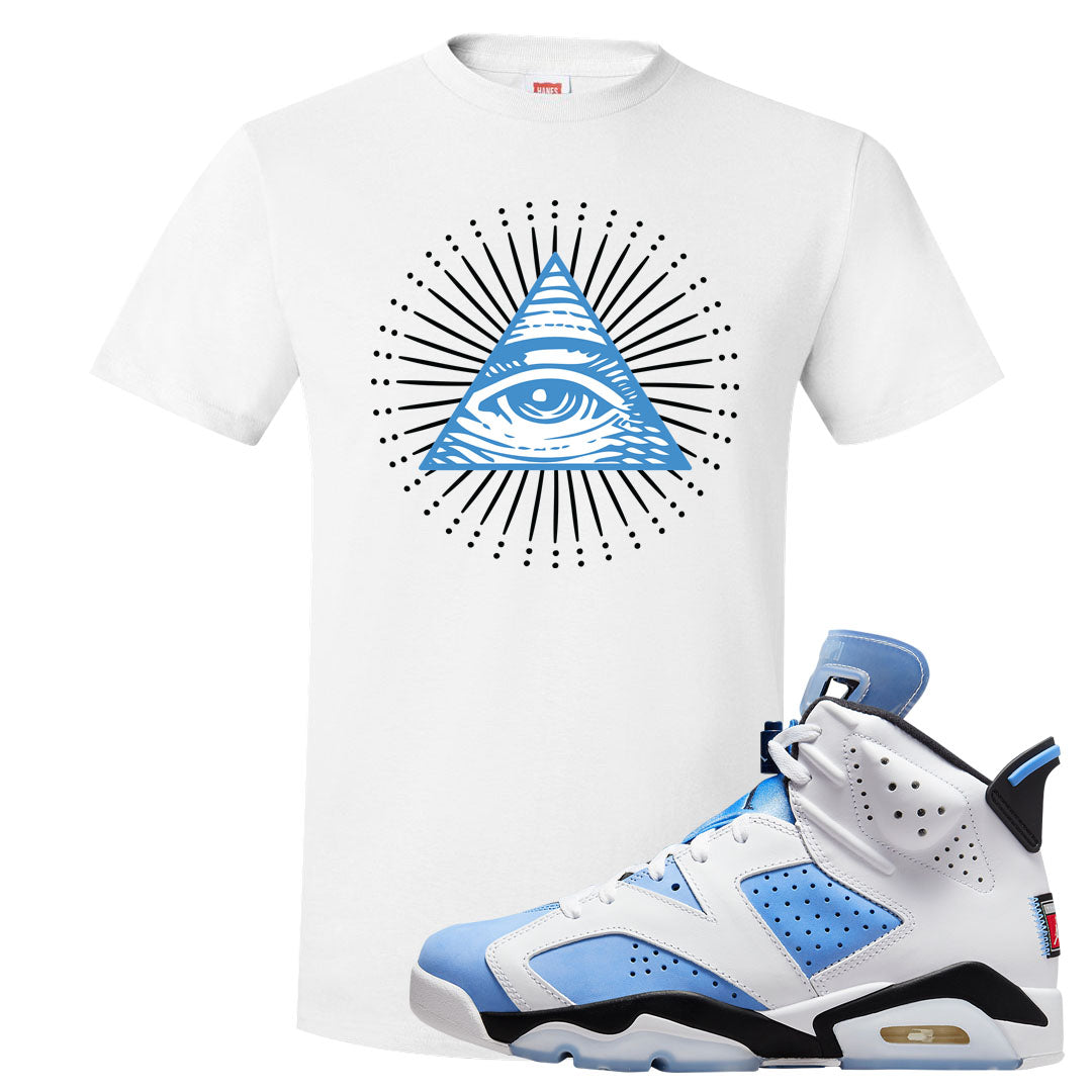UNC 6s T Shirt | All Seeing Eye, White