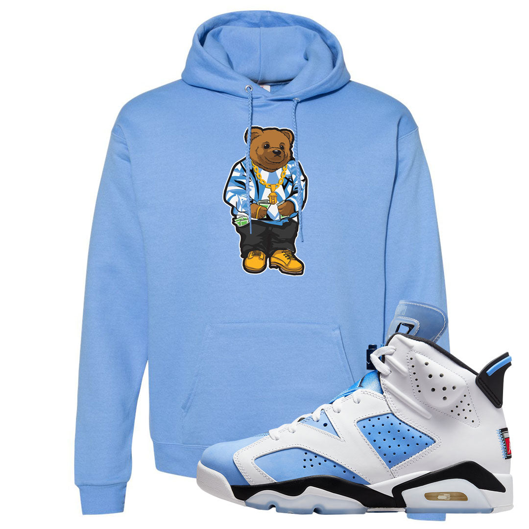UNC 6s Hoodie | Sweater Bear, Carolina Blue