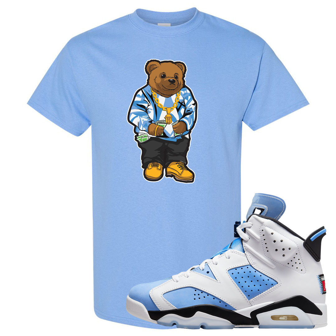 UNC 6s T Shirt | Sweater Bear, Carolina Blue