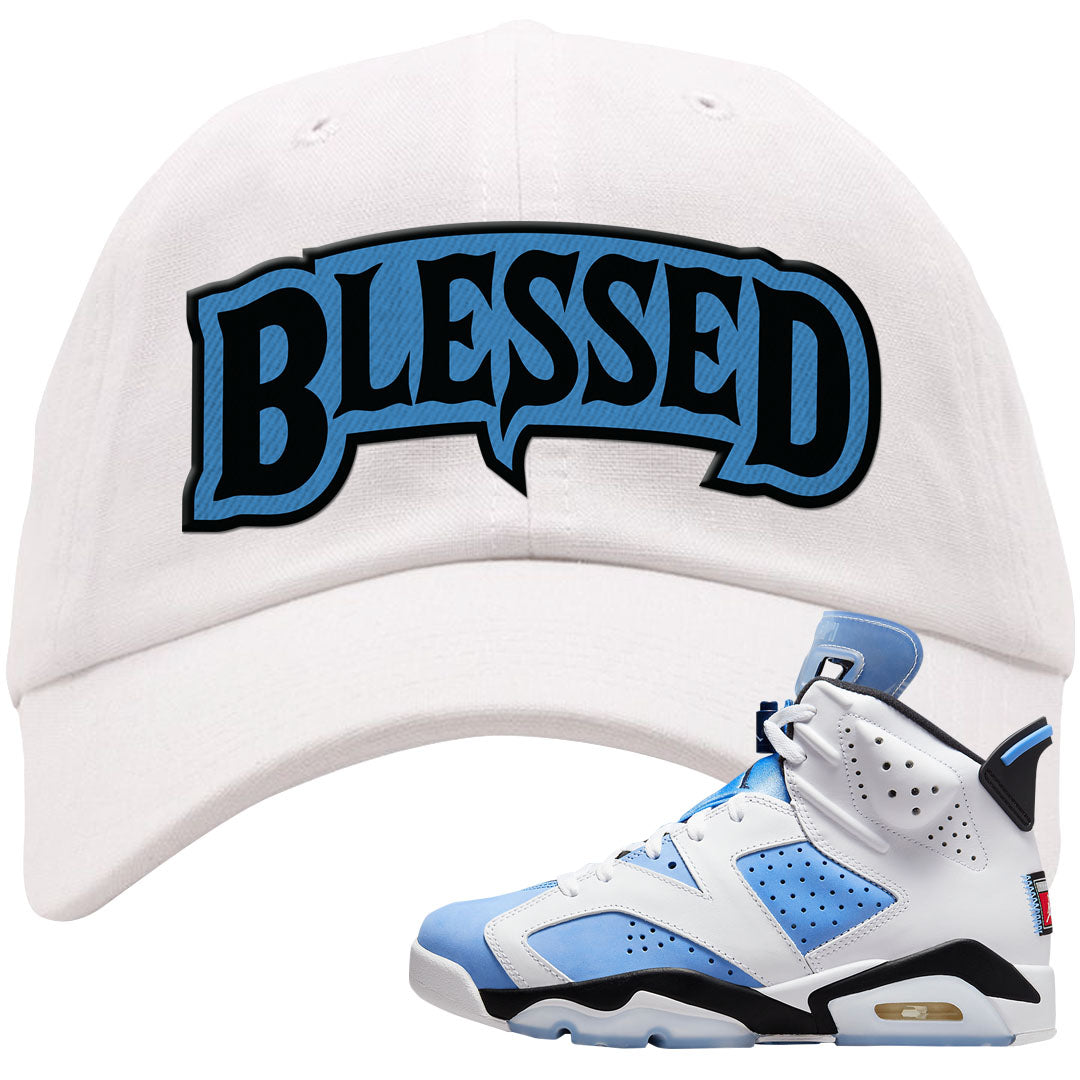 UNC 6s Dad Hat | Blessed Arch, White