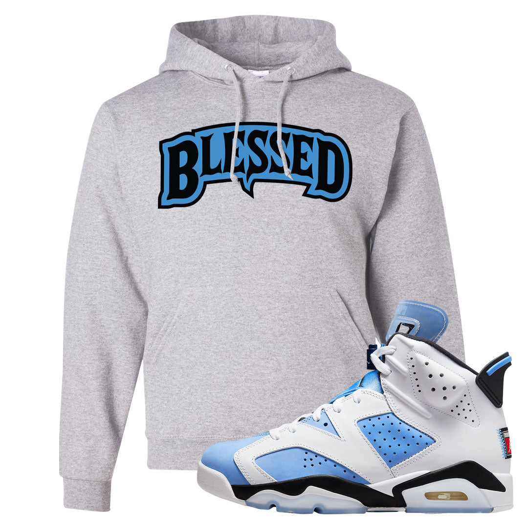 UNC 6s Hoodie | Blessed Arch, Ash