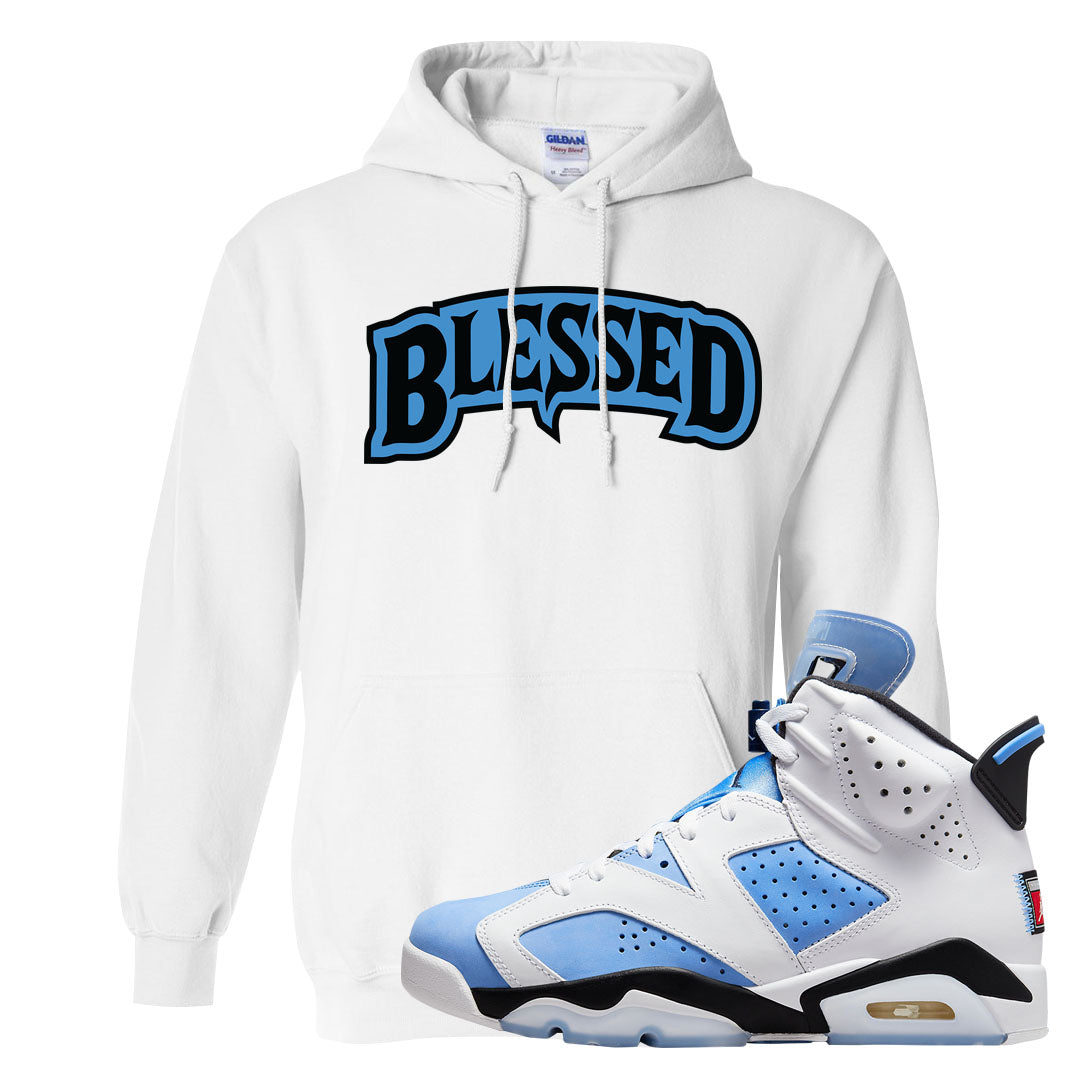 UNC 6s Hoodie | Blessed Arch, White