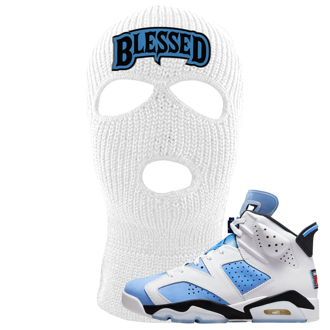 UNC 6s Ski Mask | Blessed Arch, White