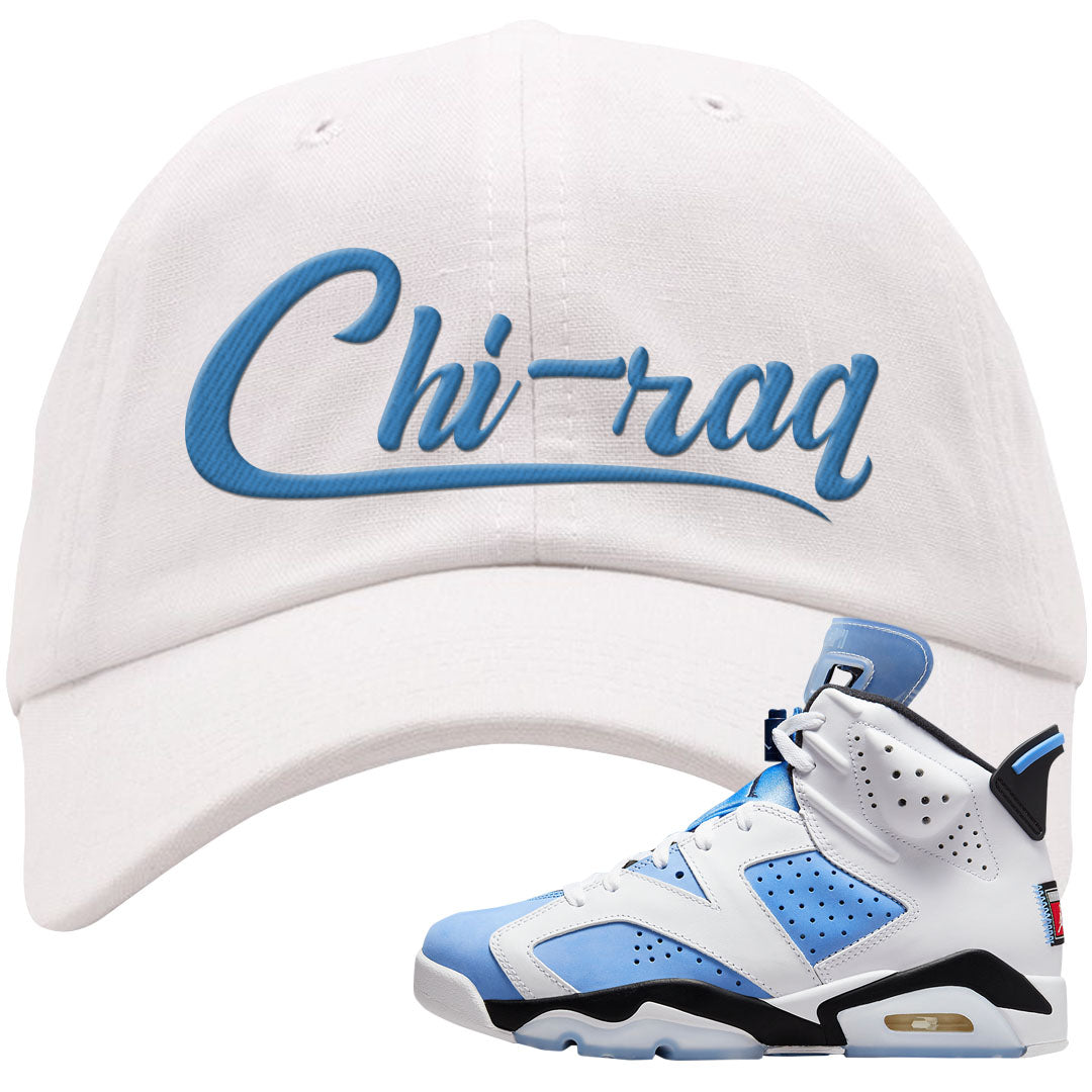 UNC 6s Dad Hat | Chiraq, White