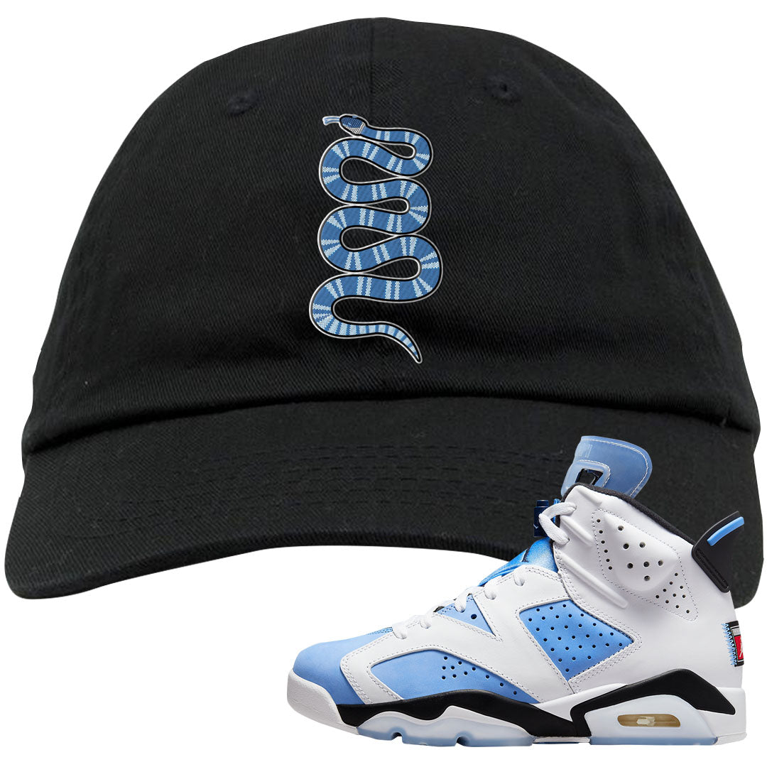 UNC 6s Dad Hat | Coiled Snake, Black