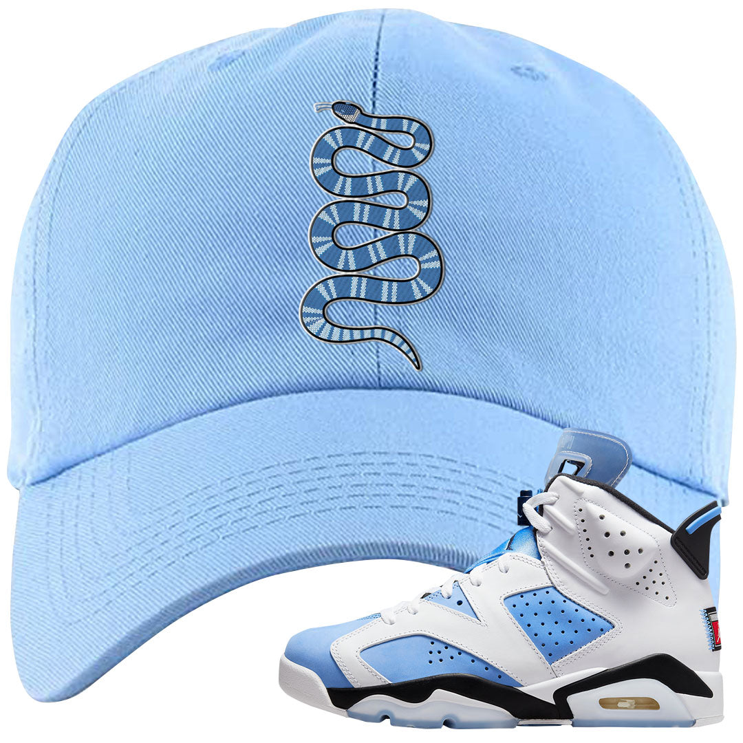 UNC 6s Dad Hat | Coiled Snake, Light Blue