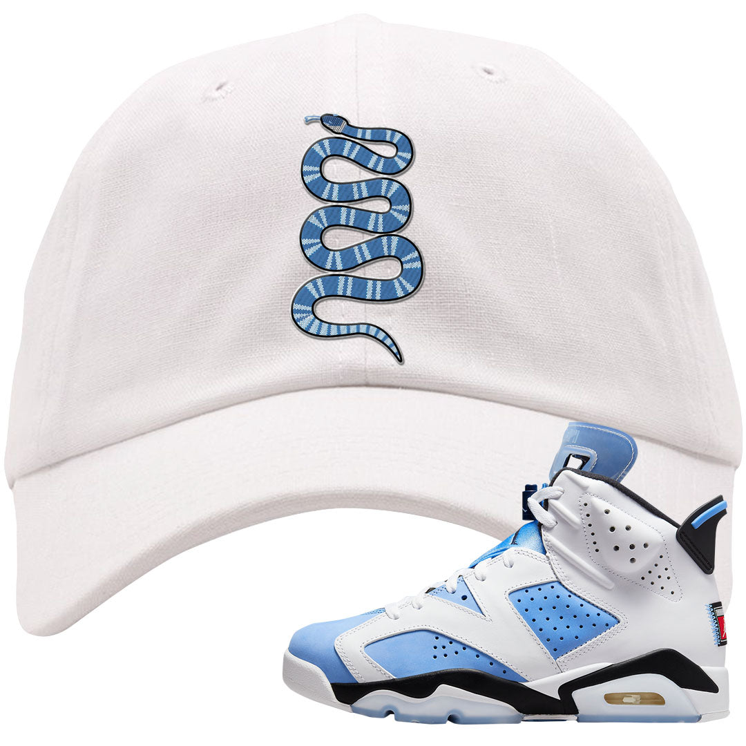 UNC 6s Dad Hat | Coiled Snake, White