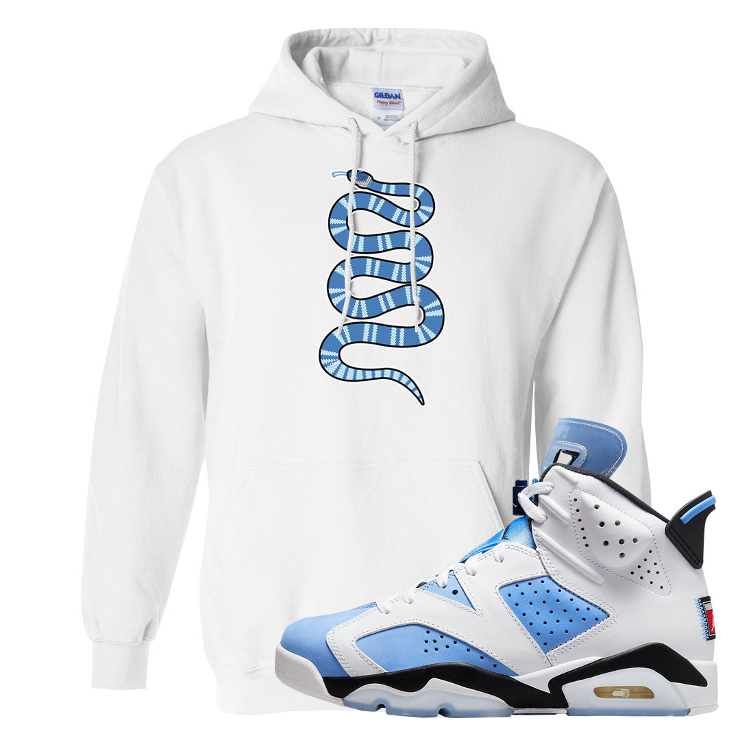 UNC 6s Hoodie | Coiled Snake, White