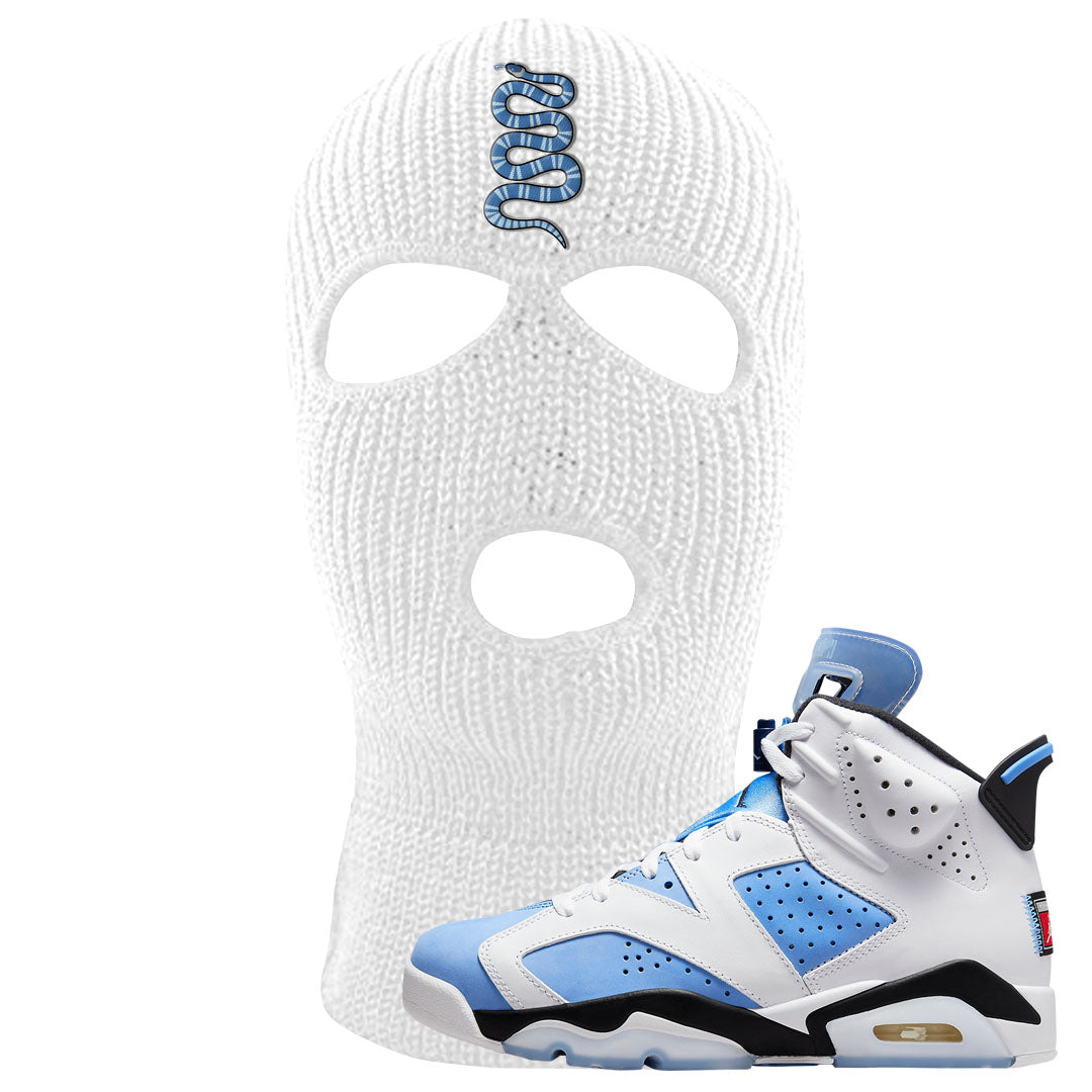 UNC 6s Ski Mask | Coiled Snake, White