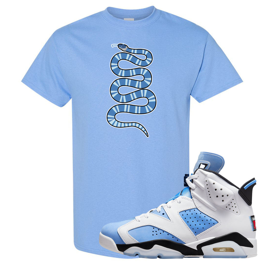 UNC 6s T Shirt | Coiled Snake, Carolina Blue