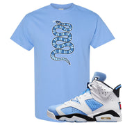 UNC 6s T Shirt | Coiled Snake, Carolina Blue