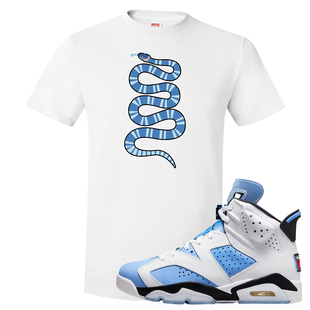 UNC 6s T Shirt | Coiled Snake, White