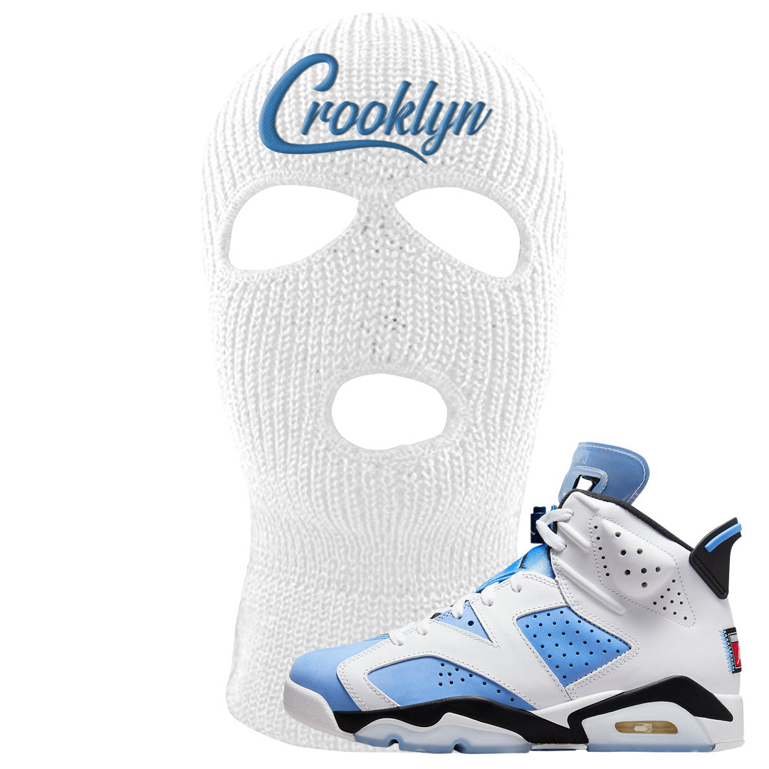 UNC 6s Ski Mask | Crooklyn, White