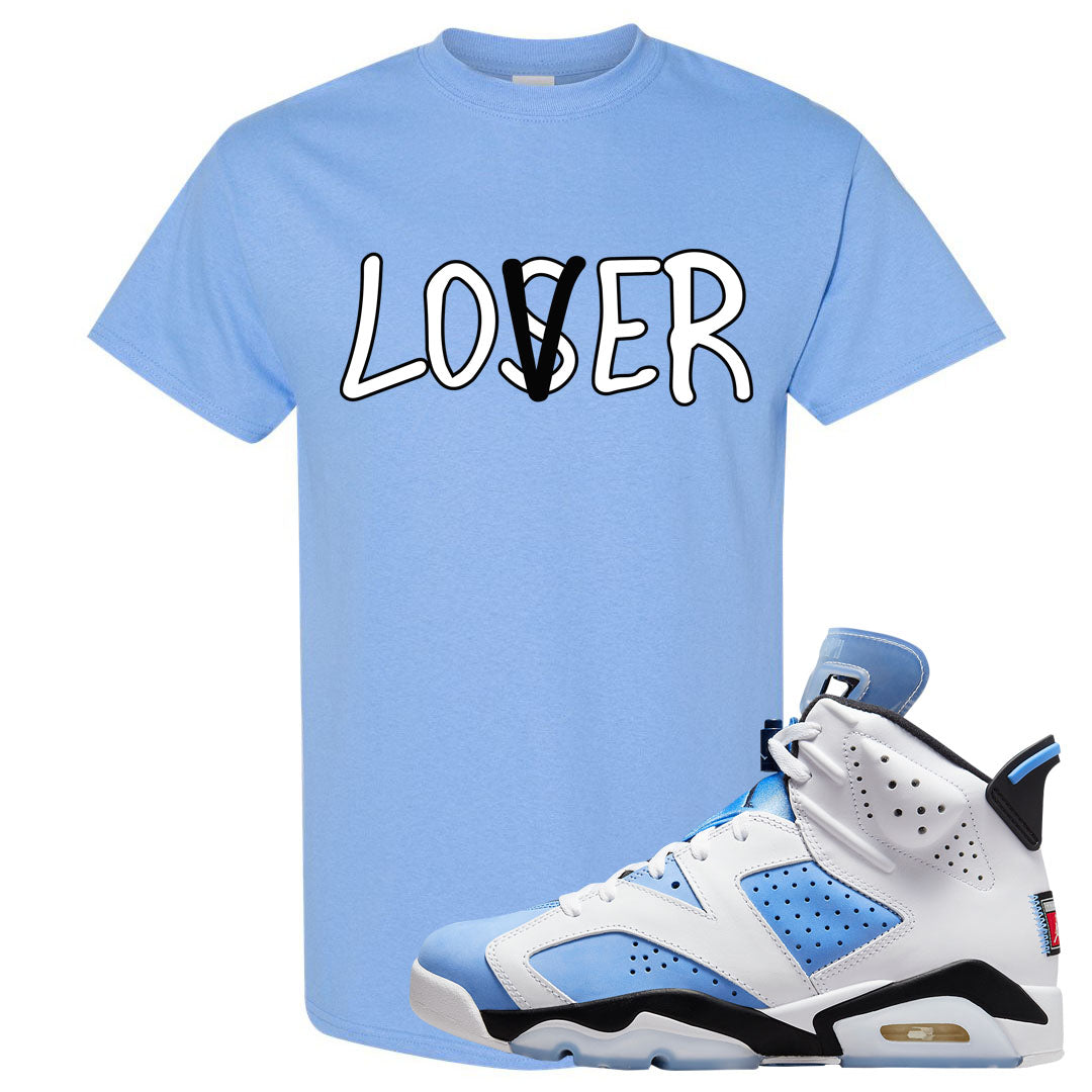 UNC 6s T Shirt | Lover, Carolina Blue