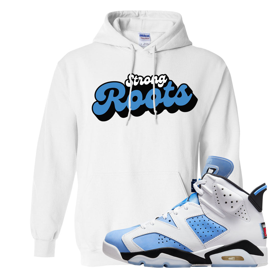 UNC 6s Hoodie | Strong Roots, White
