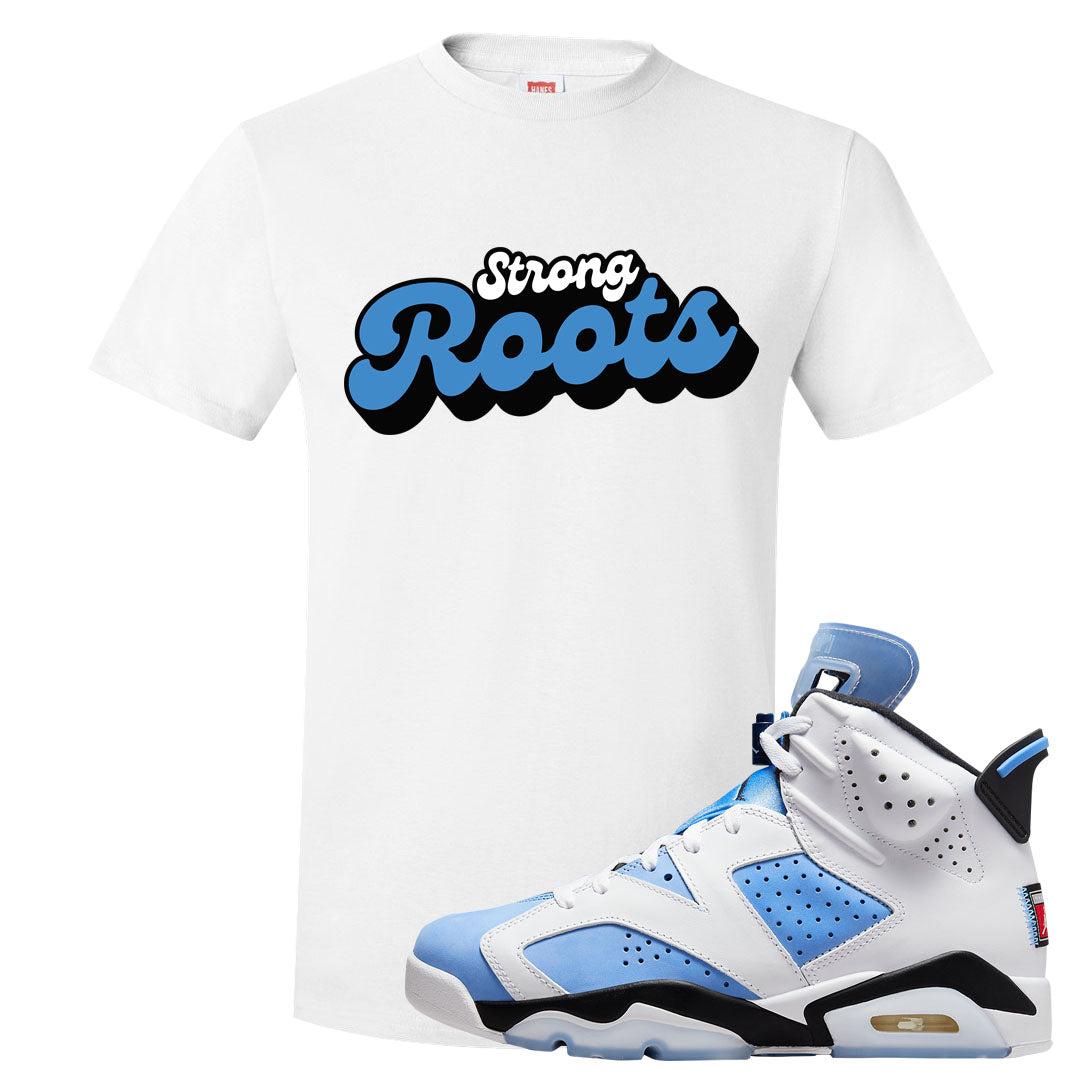 UNC 6s T Shirt | Strong Roots, White