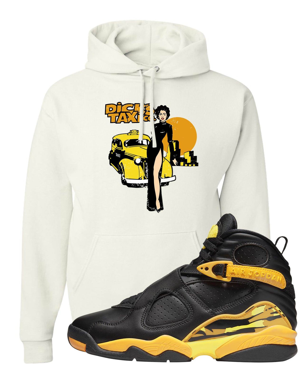 Taxi 8s Hoodie | Dick's Taxi Co., White