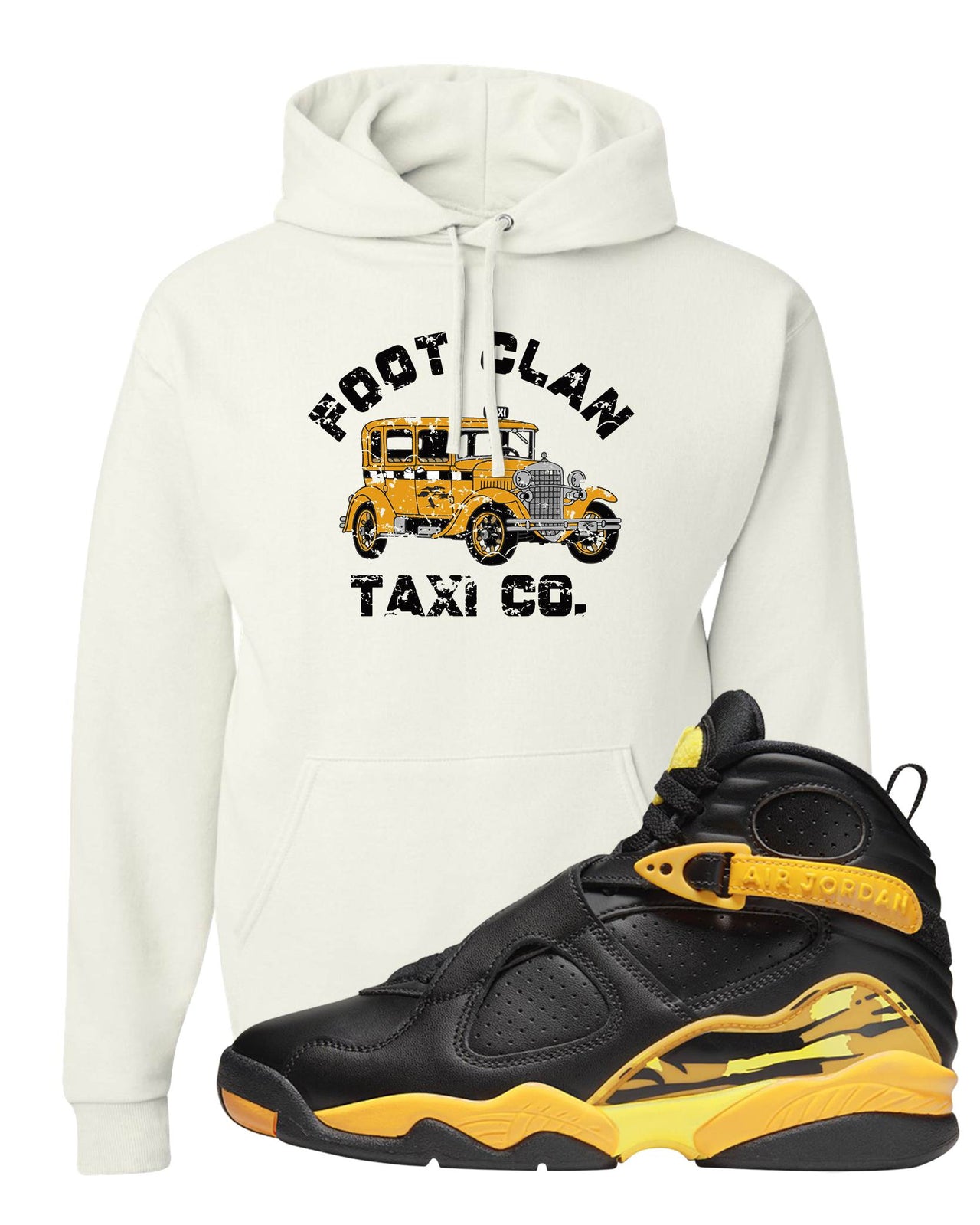 Taxi 8s Hoodie | Foot Clan Taxi Co., White
