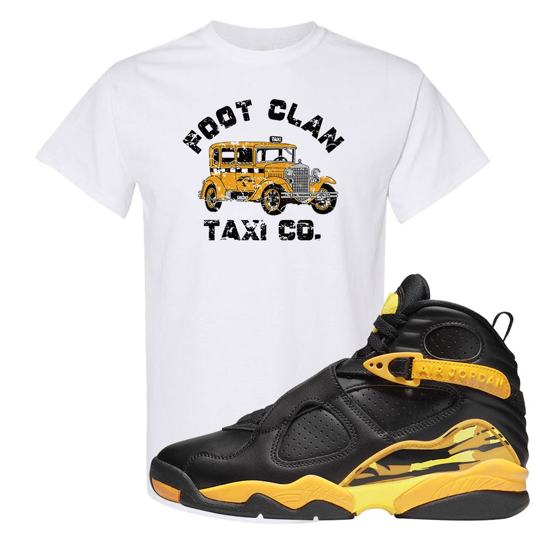 Taxi 8s T Shirt | Foot Clan Taxi Co., White