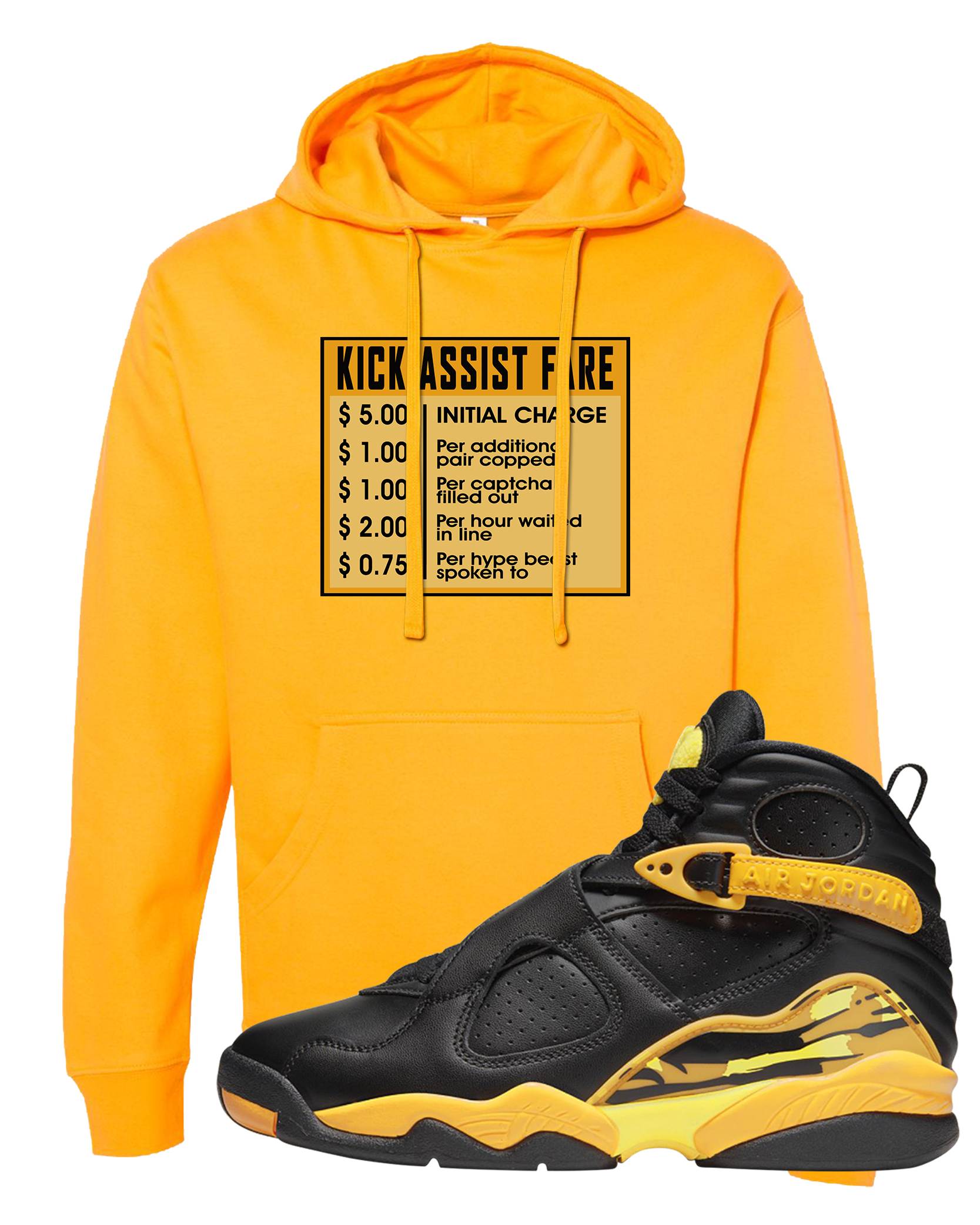 Taxi 8s Hoodie | Sneaker Fare, Gold