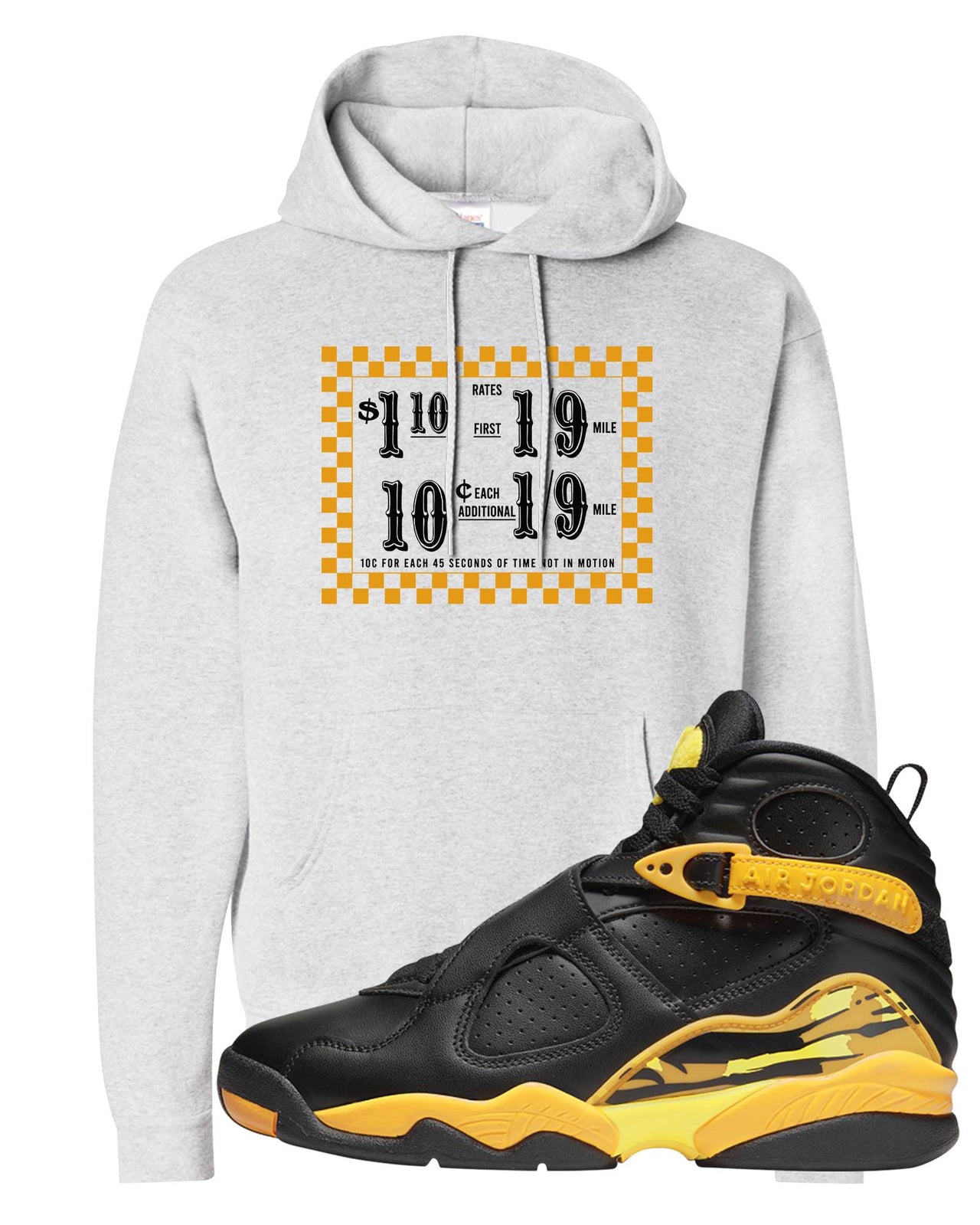 Taxi 8s Hoodie | Taxi Fare Ticket, Ash