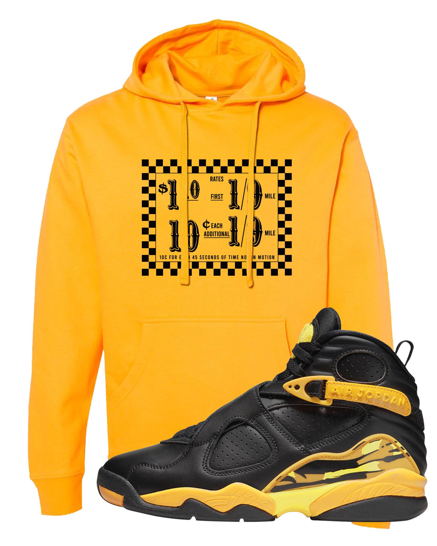 Taxi 8s Hoodie | Taxi Fare Ticket, Gold