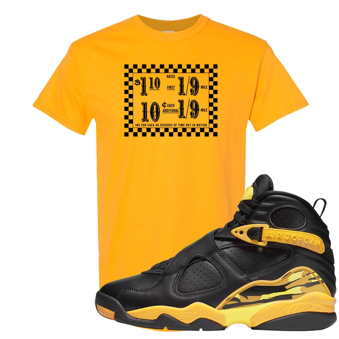 Taxi 8s T Shirt | Taxi Fare Ticket, Gold