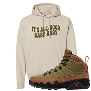 Beef and Broccoli 9s Hoodie | All Good Baby, Sand