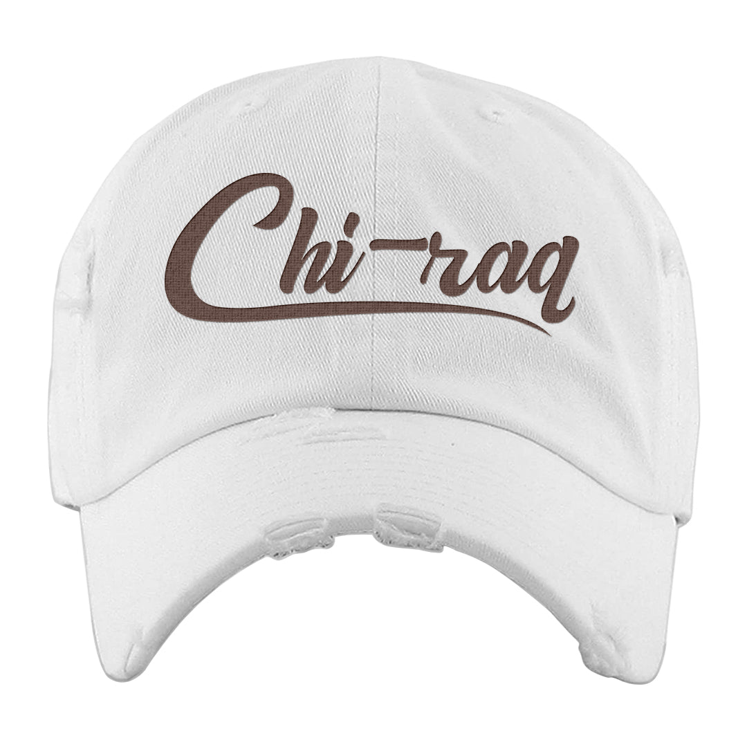 Beef and Broccoli 9s Distressed Dad Hat | Chiraq, White