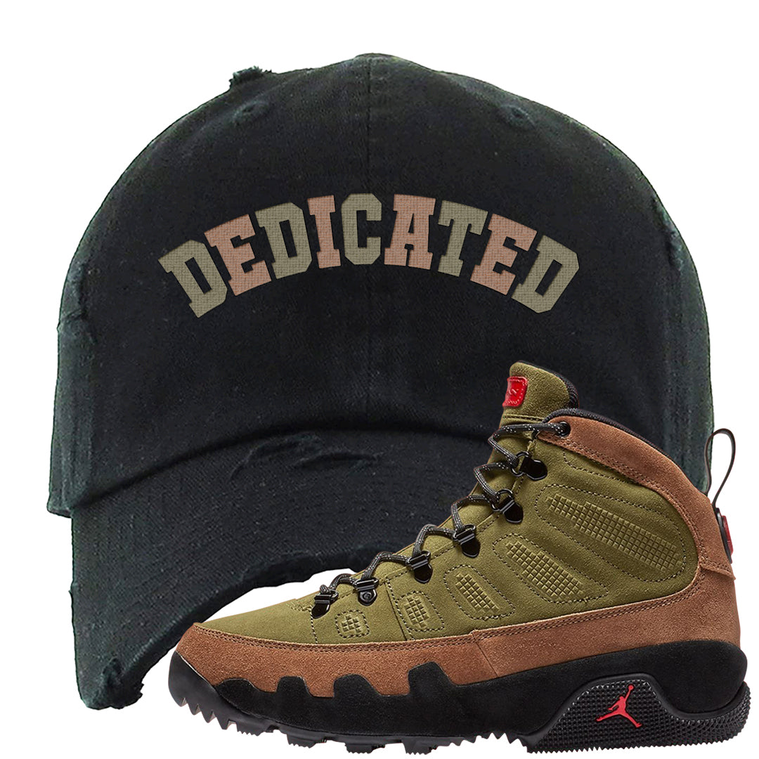Beef and Broccoli 9s Distressed Dad Hat | Dedicated, Black