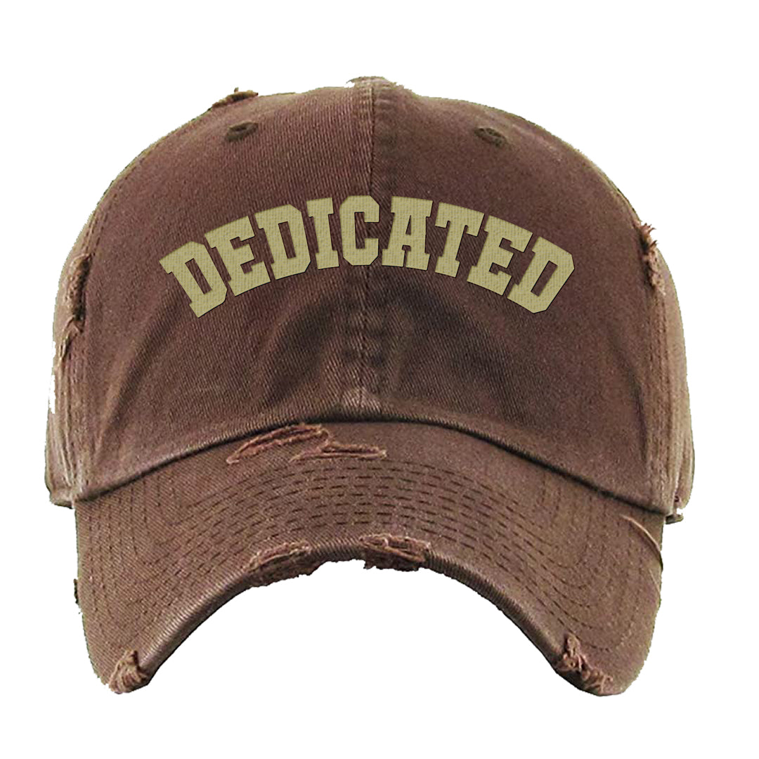 Beef and Broccoli 9s Distressed Dad Hat | Dedicated, Brown