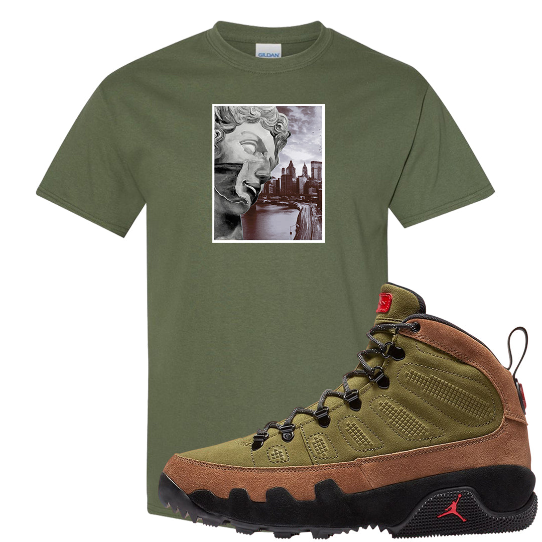 Beef and Broccoli 9s T Shirt | Miguel, Military Green