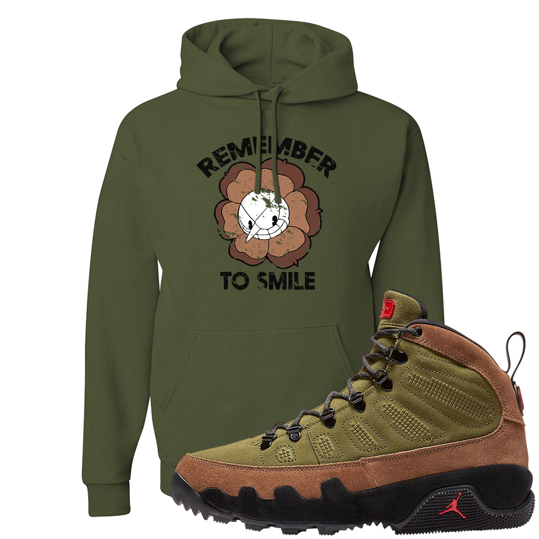 Beef and Broccoli 9s Hoodie | Remember To Smile, Military Green