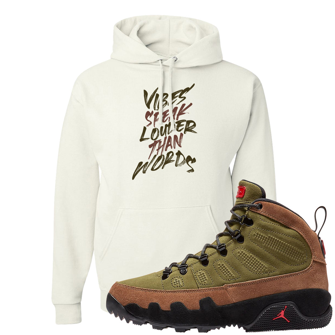 Beef and Broccoli 9s Hoodie | Vibes Speak Louder Than Words, White