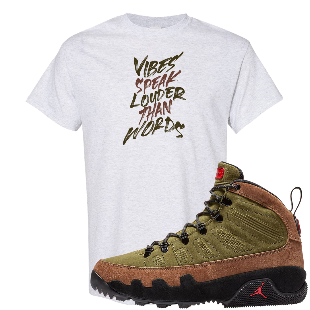 Beef and Broccoli 9s T Shirt | Vibes Speak Louder Than Words, Ash
