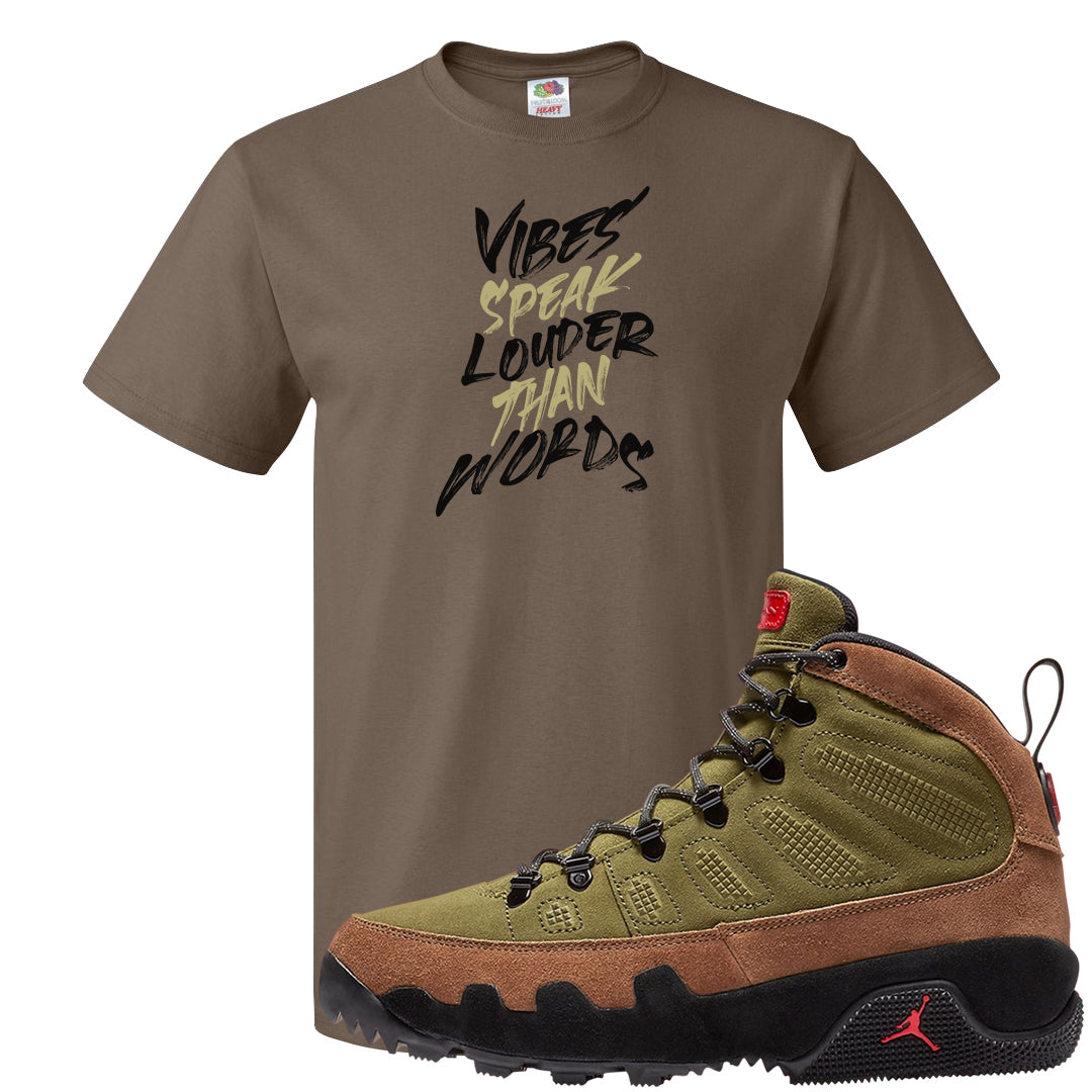Beef and Broccoli 9s T Shirt | Vibes Speak Louder Than Words, Chocolate