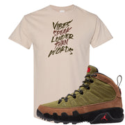 Beef and Broccoli 9s T Shirt | Vibes Speak Louder Than Words, Sand