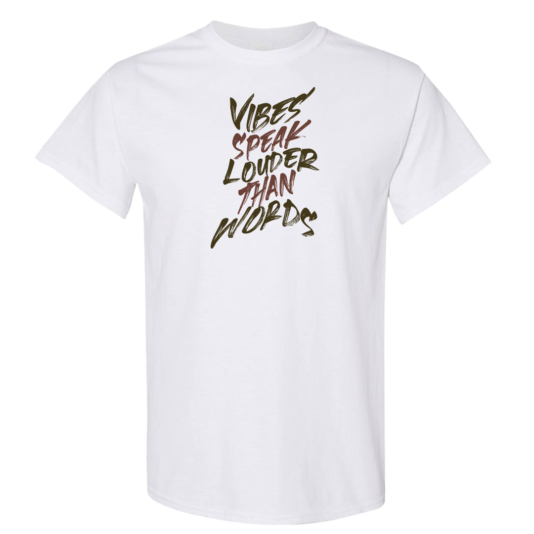 Beef and Broccoli 9s T Shirt | Vibes Speak Louder Than Words, White
