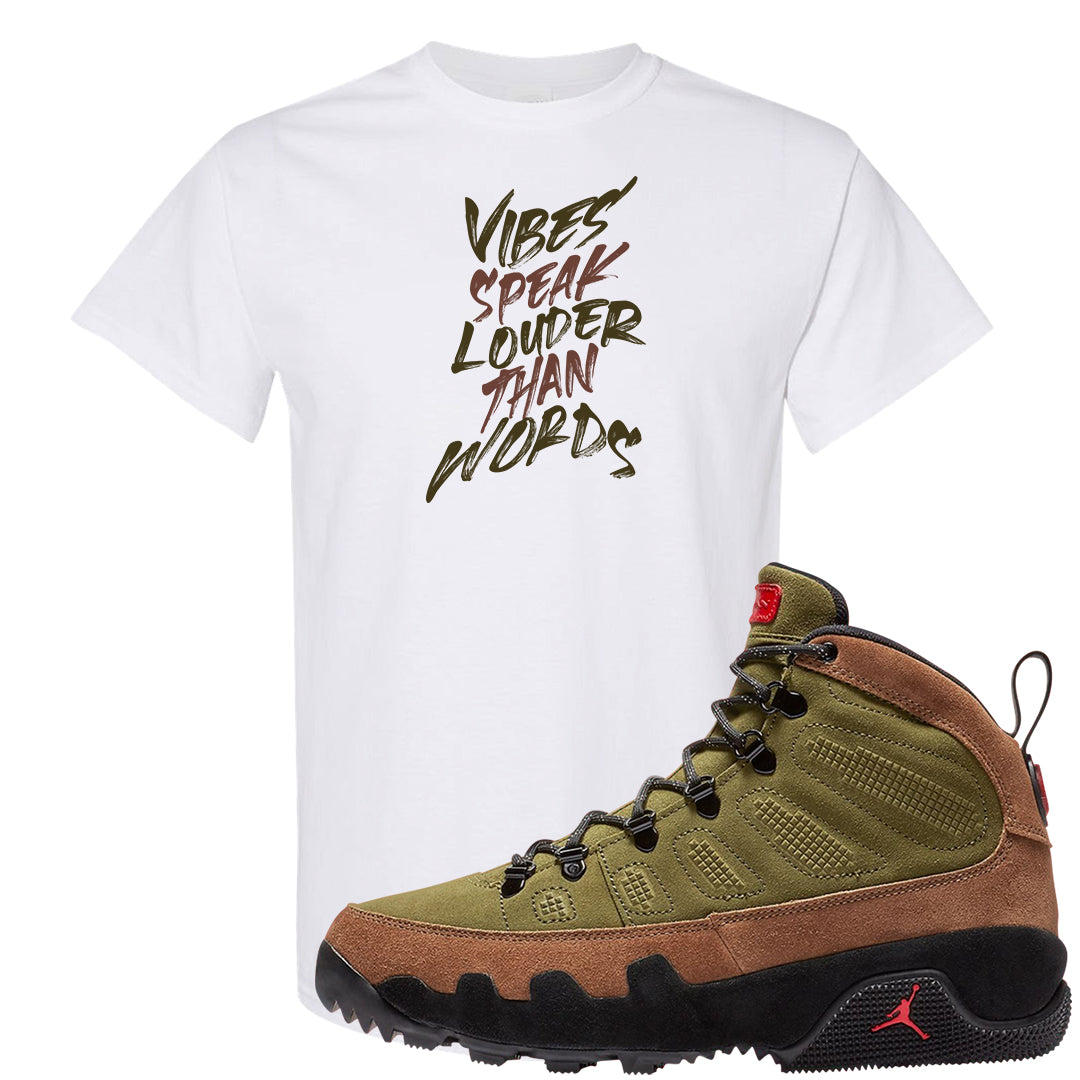 Beef and Broccoli 9s T Shirt | Vibes Speak Louder Than Words, White