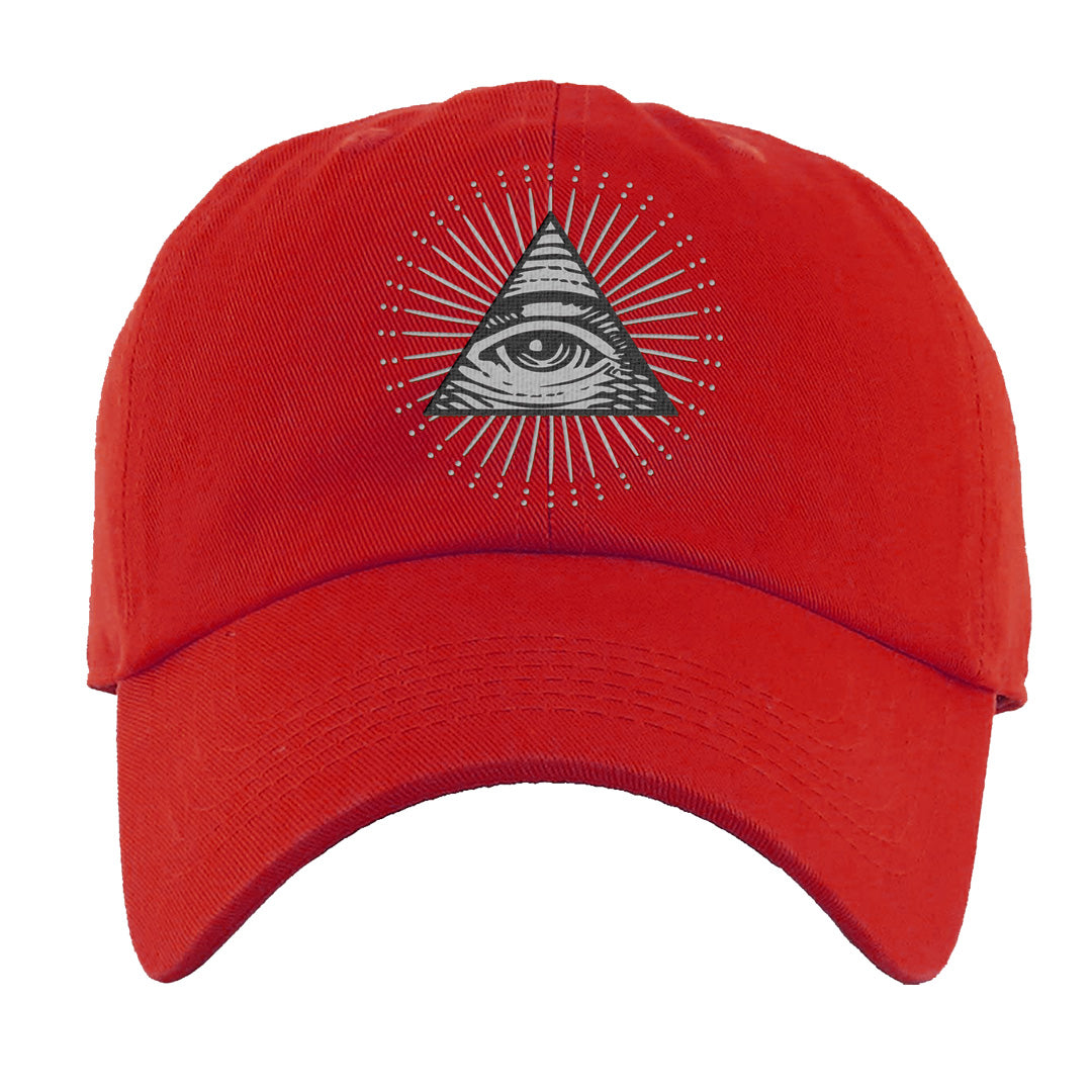 Fire Red 9s Dad Hat | All Seeing Eye, Red