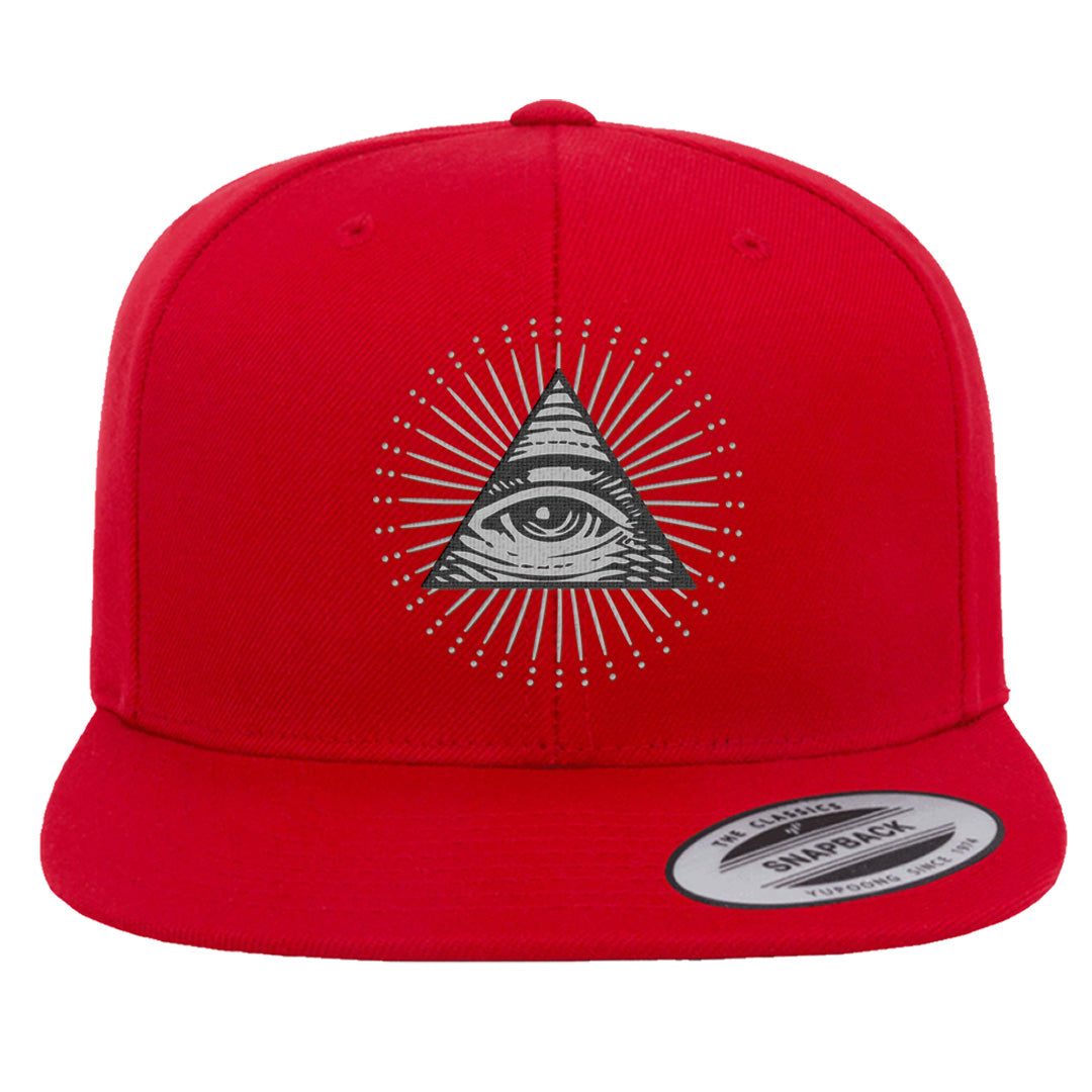 Fire Red 9s Snapback Hat | All Seeing Eye, Red